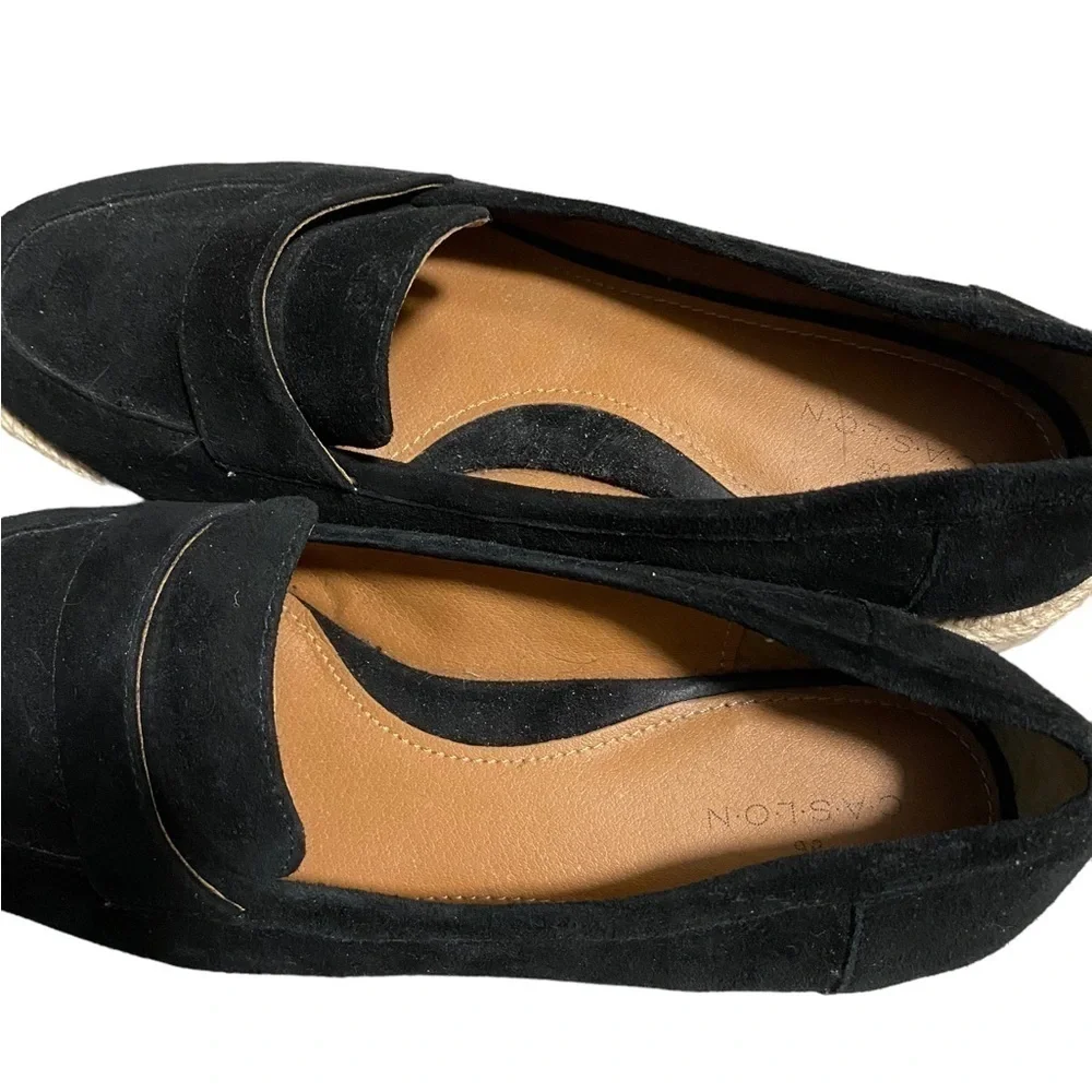 Caslon Tristian Suede Espadrille Loafers Slip On Flats Black Size 8.5 Shoes